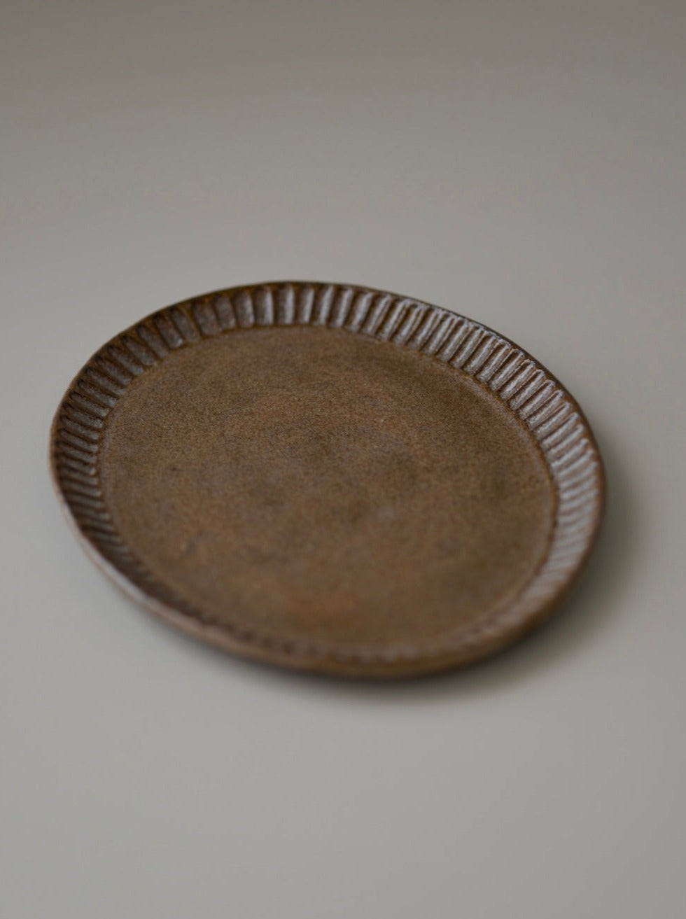 Hand Carved Roasted Wheat Oval Plate