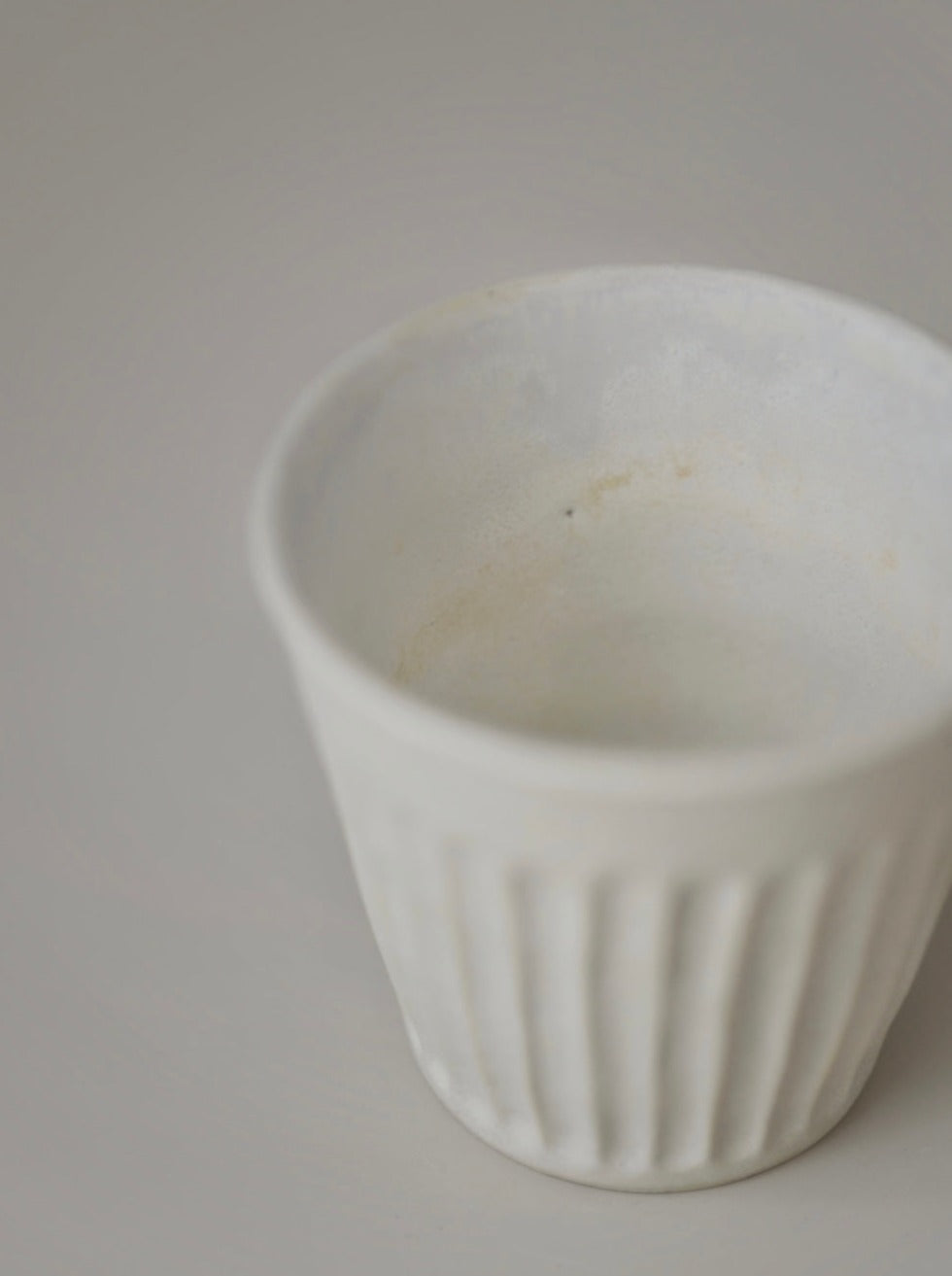 Hand Carved Satin Ivory Cup